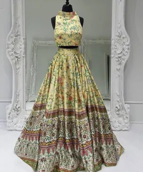 2 Pieces Floral Print Long Prom Dress 2017
