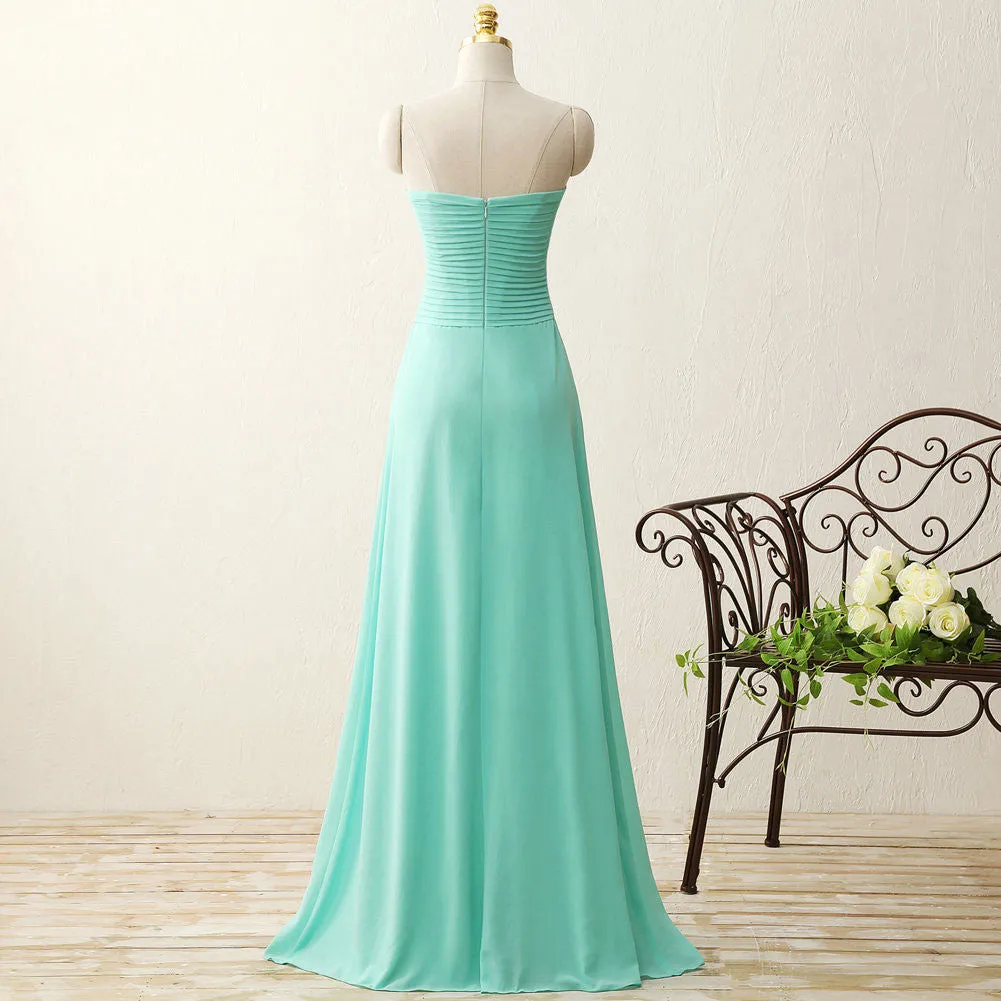 A-line Princess Sweetheart Open-back Prom Dress