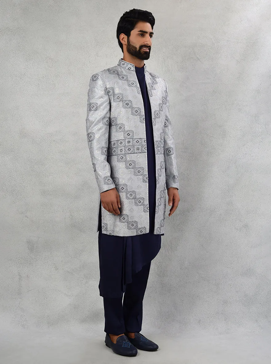 Bluish Grey Indowestern | TULA