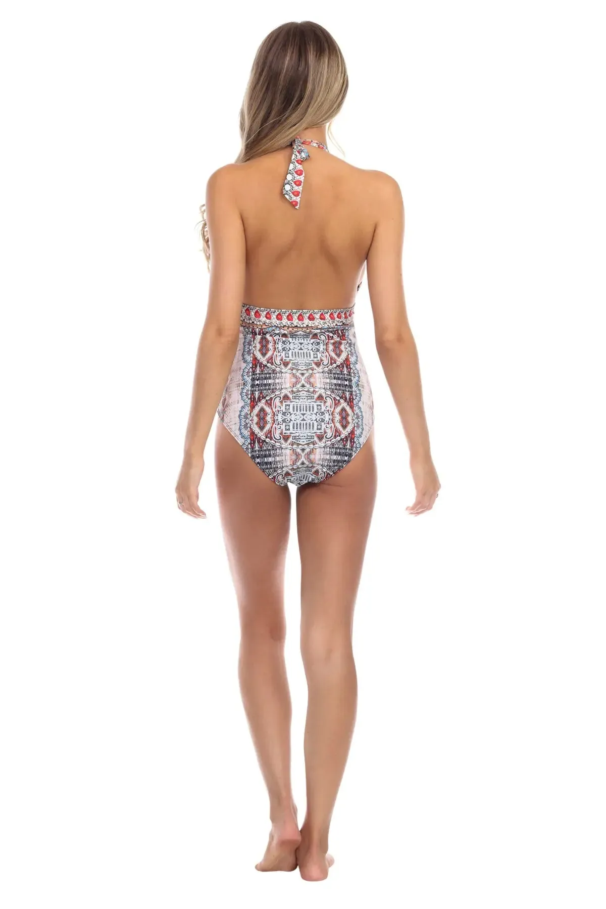 Boho Blissful Bohemian Plunge One-Piece Swimsuit
