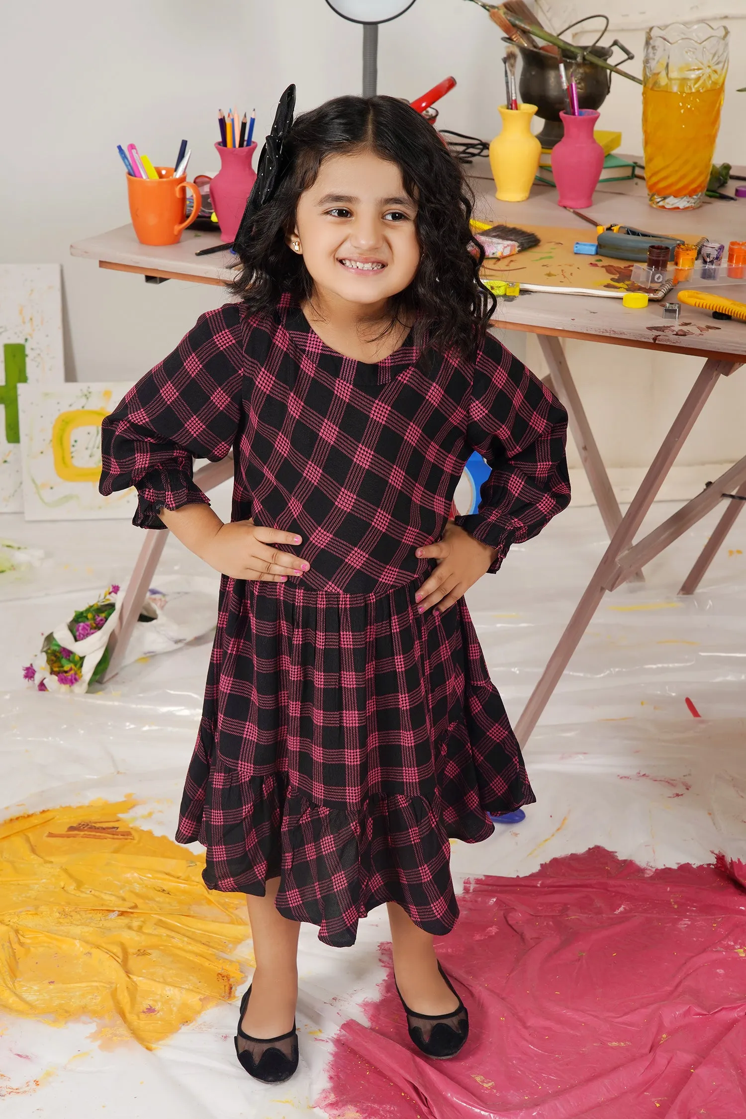 Checkered Dress For Girls