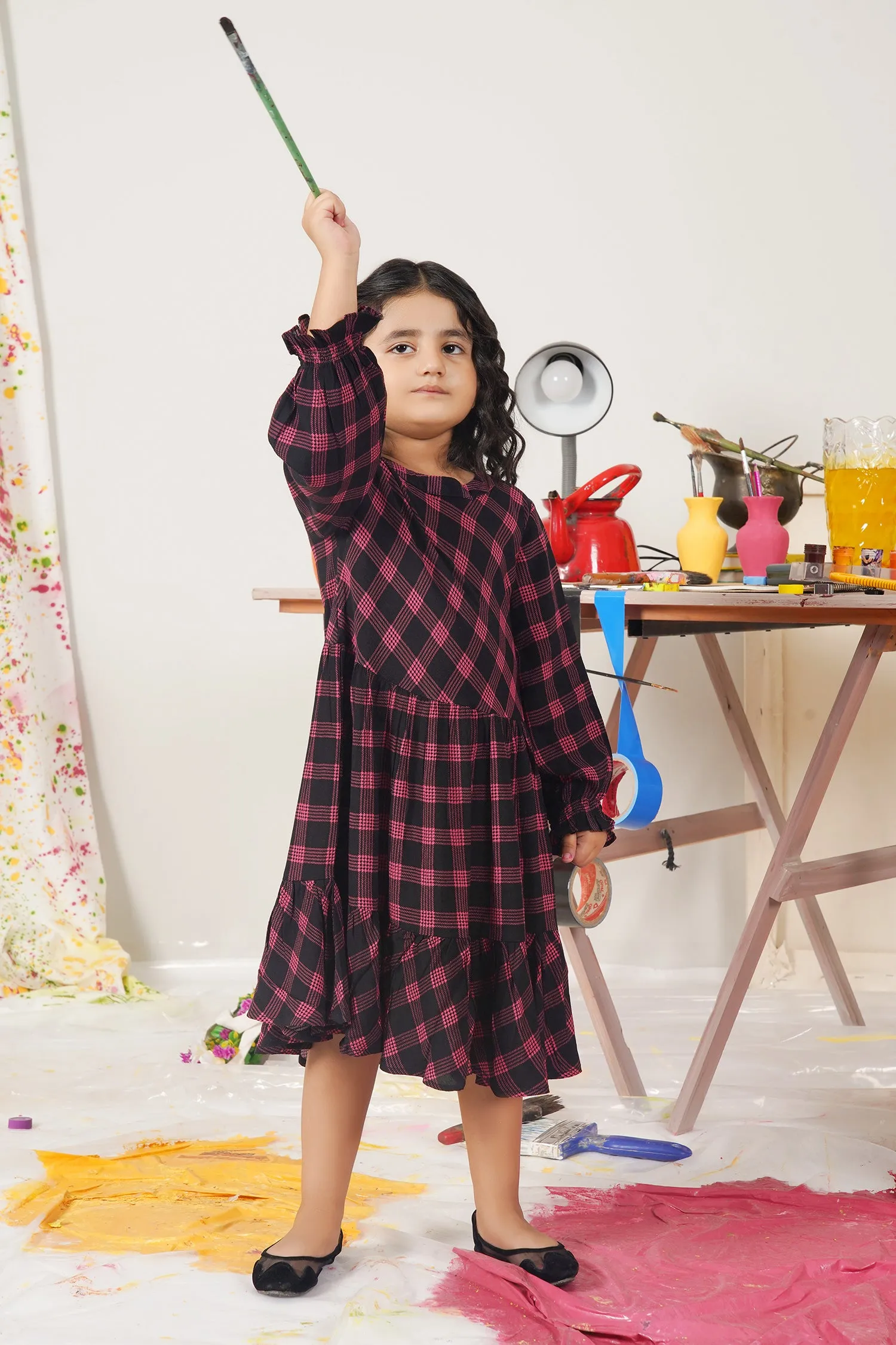 Checkered Dress For Girls