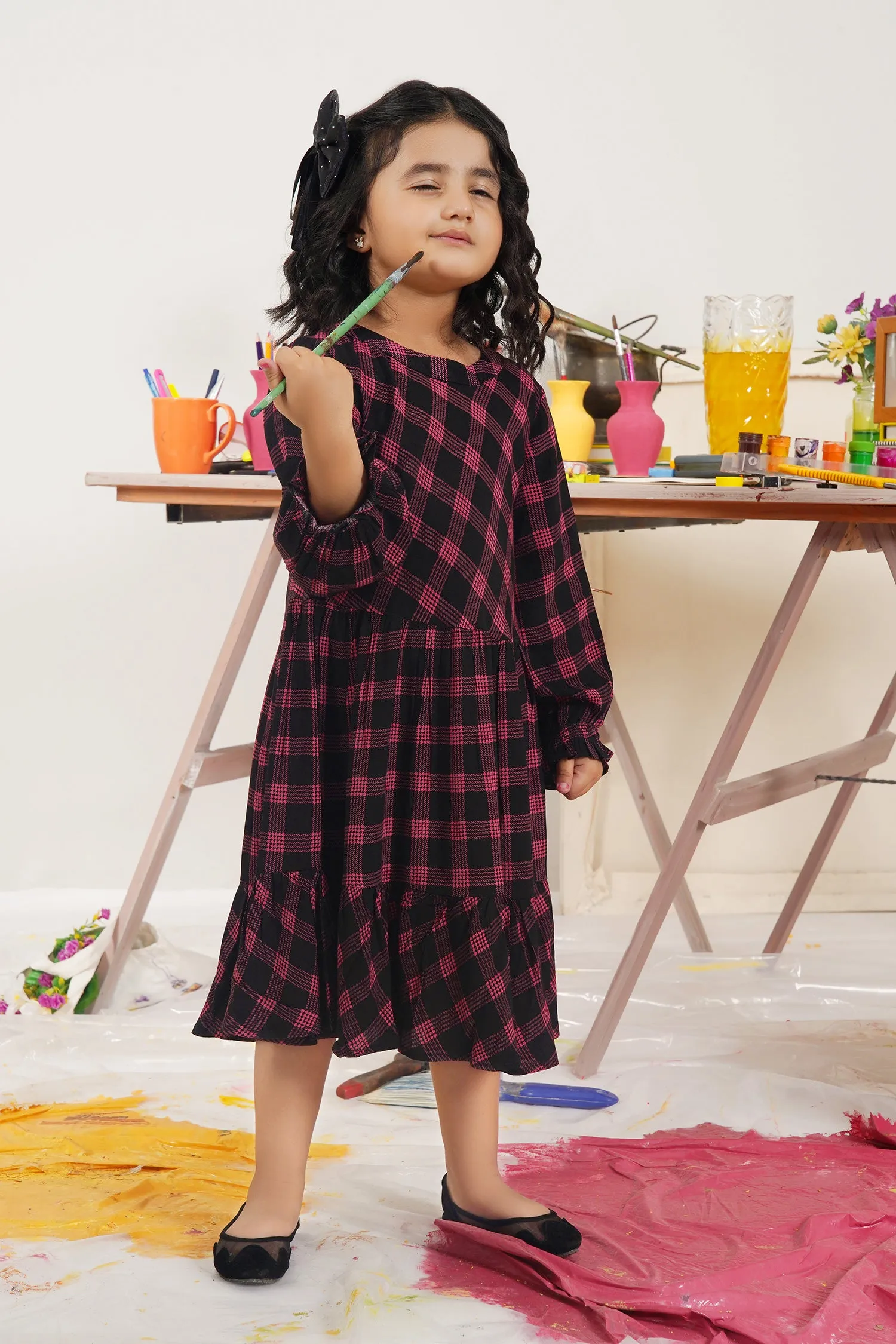 Checkered Dress For Girls