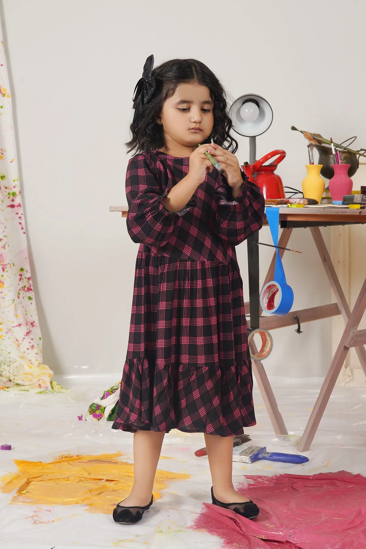 Checkered Dress For Girls