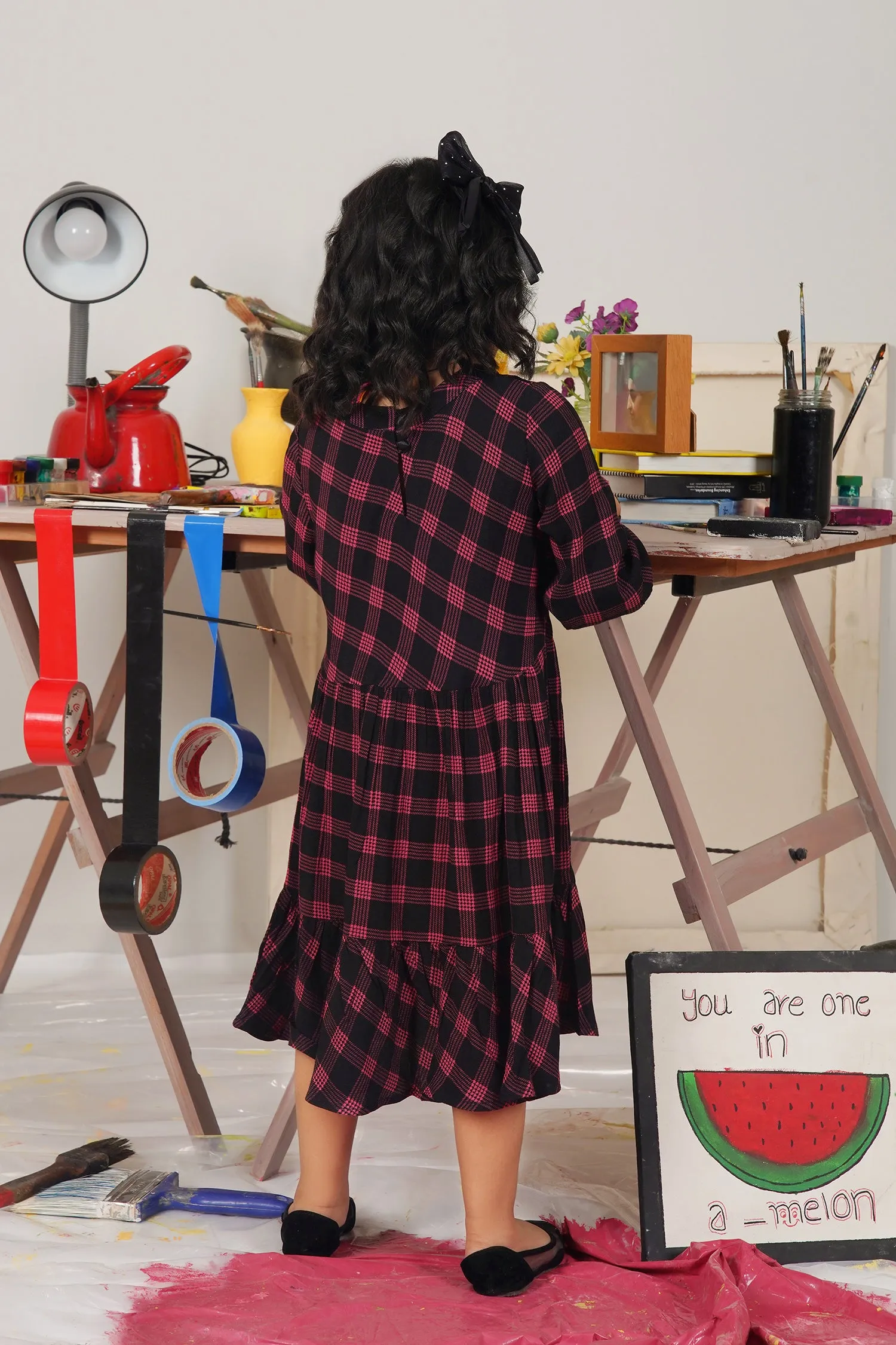 Checkered Dress For Girls