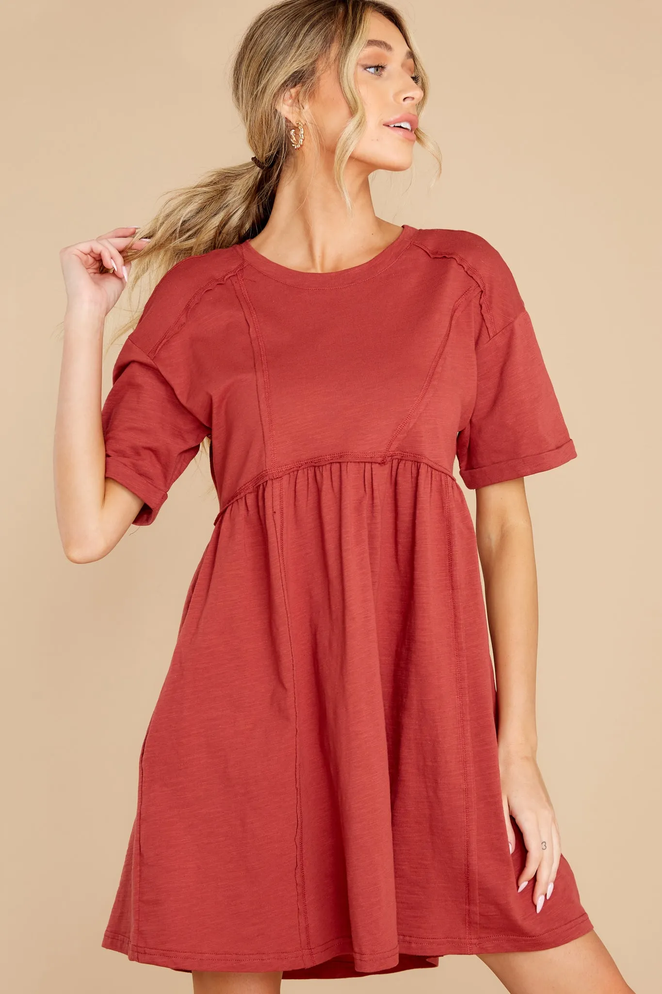 Flirting With Perfect Brick Dress