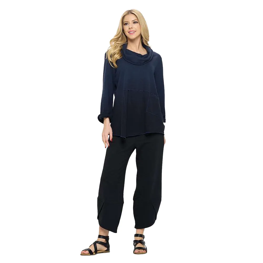 Focus Fashion Dip-Dye Pull-On Pant in Navy - FT-4067-NV