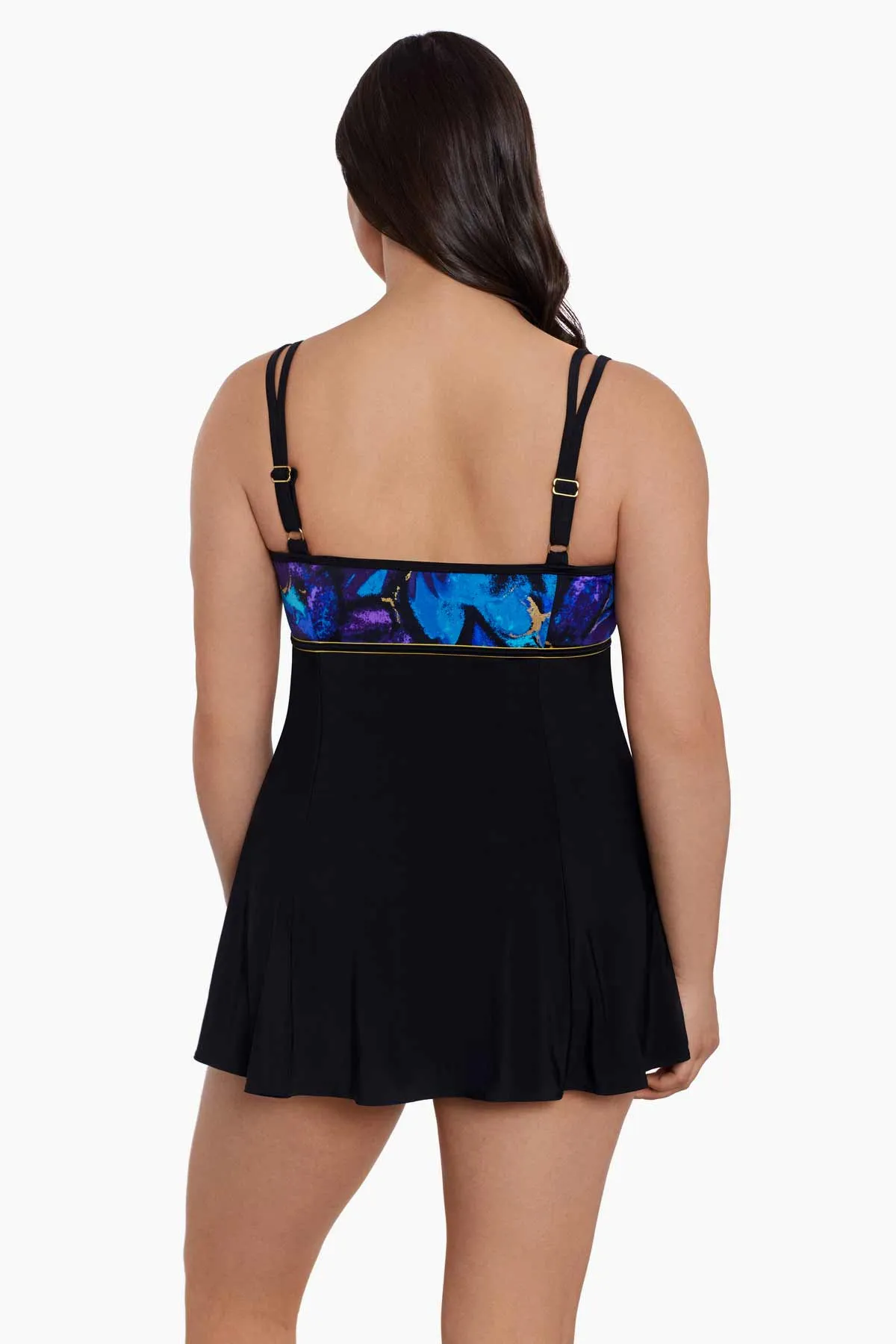 Gypsy Long Torso Empire Princess Seam Swim Dress W/ Hardware