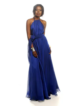 Harlow Gown in Sapphire  | Chiffon