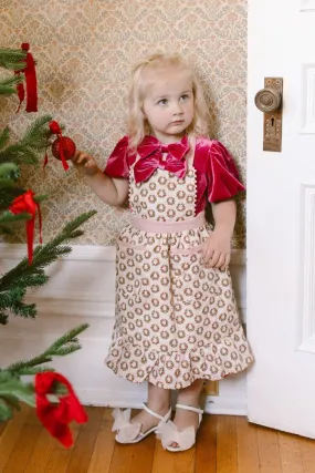 Mini Ivy Apron in Wreath Cotton - FINAL SALE