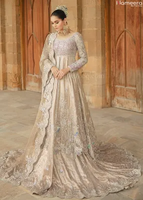 Pakistani Embellished Silk Lehenga Bridal Dress #BN962