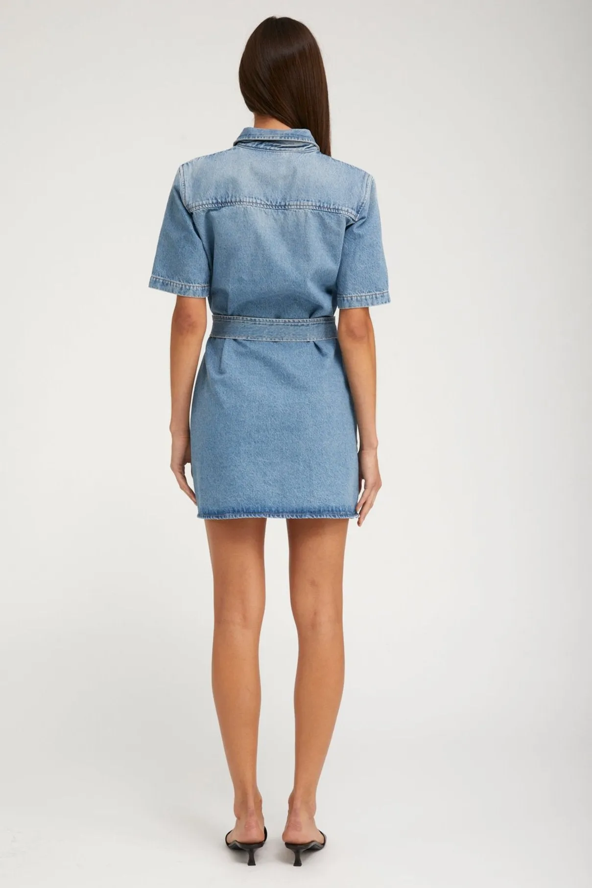 Paradis Denim Mini Henley Dress