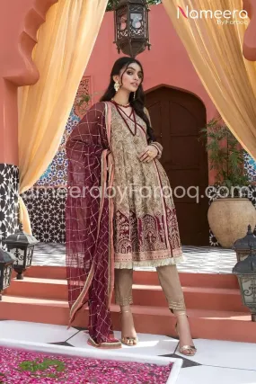 Royal Pakistani Embroidered Angrakha Style Frock #PS15
