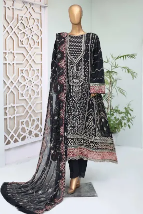 Shazlin By Bin Saeed Stitched 3 Piece Emb Chiffon Frocks Collection'2024-RTSC-991-Black