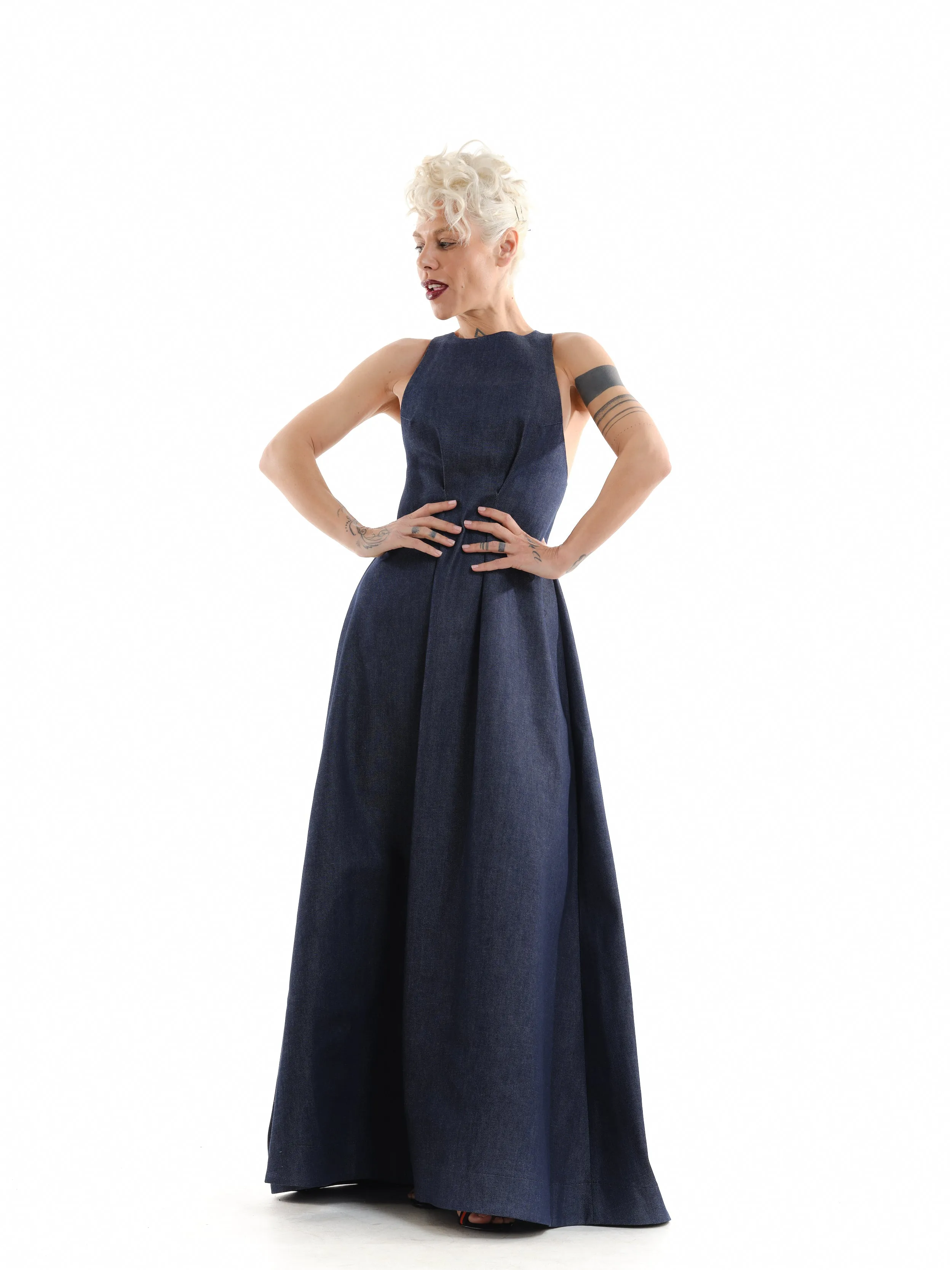 Sleeveless Denim Maxi Dress