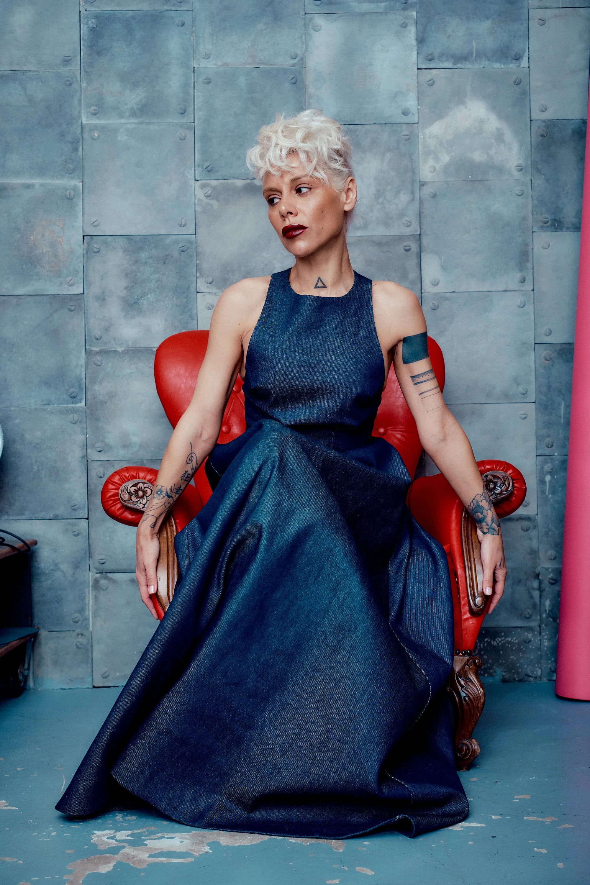 Sleeveless Denim Maxi Dress