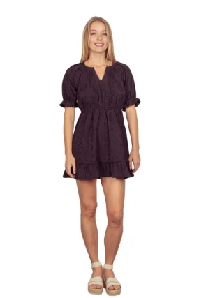 Textured Woven Ruffled Mini Dress