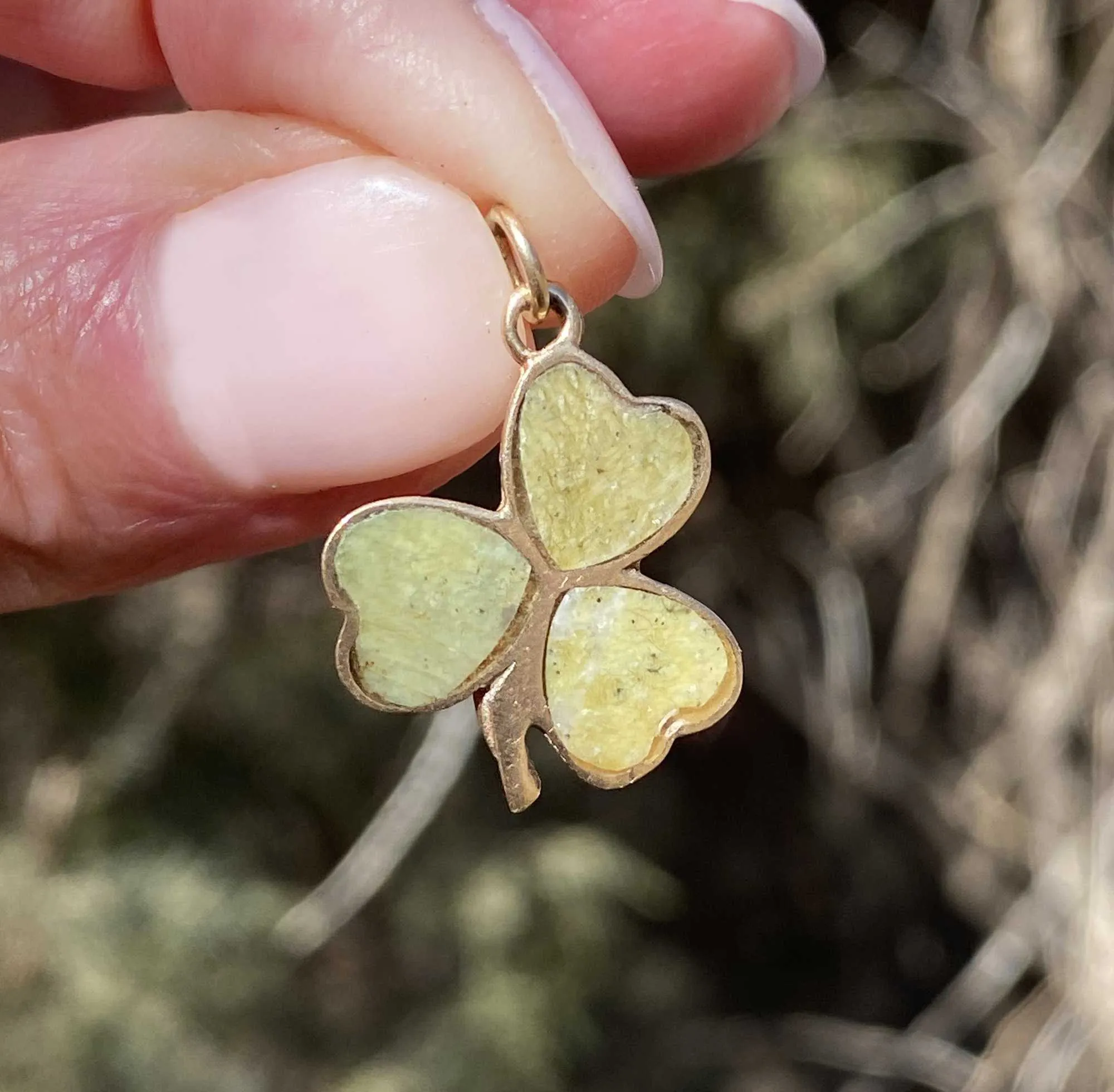 Vintage Gold Connemara Marble Charm Pendant